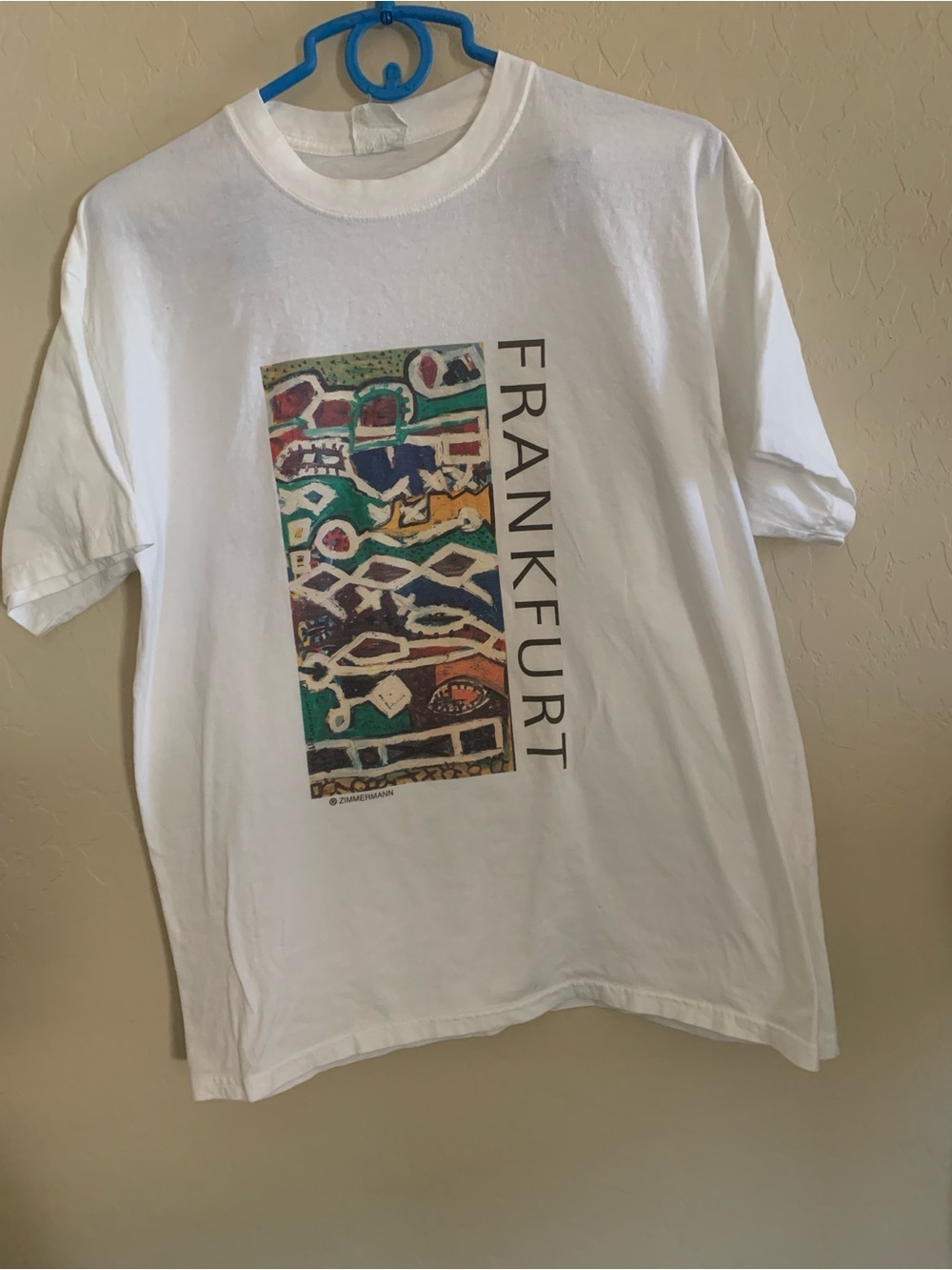 Vintage Frankfurt, Germany Graphic White Tee Size L